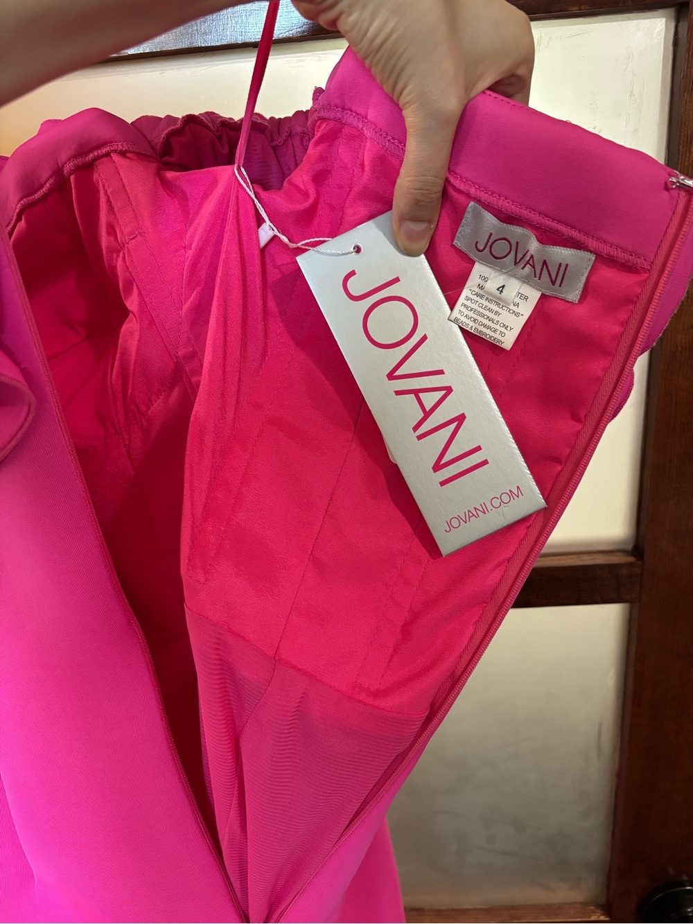 Jovani Hot Pink Ruffle Cocktail Dress - Picture 4 of 4